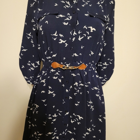 Indigo Rose Blue Dress Small Clinch  Waist Vacation Summer - Picture 2 of 5